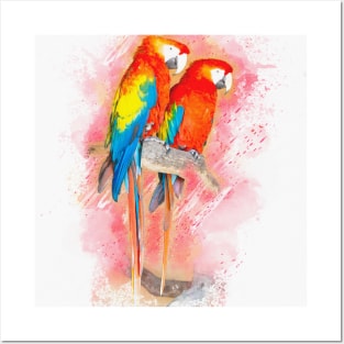 Parrot Bird Animal Wildlife Forest Jungle Nature Travel Digital Painting Posters and Art